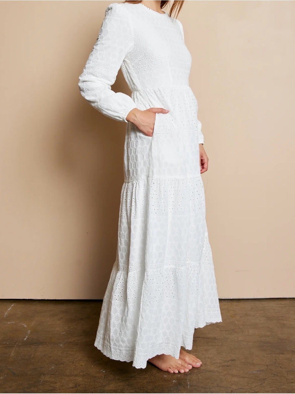 The White | Sunny White Eyelet Temple Maxi Dress XL - Picture 5 of 16